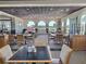 Comfortable restaurant dining room featuring views of the golf course, with large windows and modern decor at 1309 Rebecca Dr, Haines City, FL 33844