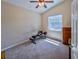Bright bedroom with high ceilings, ceiling fan, natural light and standard closet at 1450 Chessington Cir, Lake Mary, FL 32746