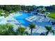 Aerial view of a large community pool area in Heathrow at 1450 Chessington Cir, Lake Mary, FL 32746