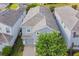 A bird's-eye view of a neatly arranged neighborhood with consistent house designs and well-maintained lawns at 1628 Moon Valley Dr, Davenport, FL 33896