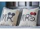Bedroom pillows featuring a Mr. and Mrs. design at 1628 Moon Valley Dr, Davenport, FL 33896