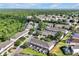 Scenic aerial view of townhomes featuring lush landscaping and a community with pools at 2355 Silver Palm Dr, Kissimmee, FL 34747
