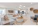 Spacious living room open to a modern kitchen, featuring a large sofa and stylish decor at 3611 Cambridge Brook Dr, Davenport, FL 33837