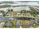 Aerial view of canal front homes featuring private docks and boat lifts and easy access to the lake at 720 Basin Dr, Kissimmee, FL 34744