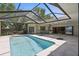 A covered pool and outdoor space with a wet bar, perfect for relaxing and entertaining guests at 9900 W Lake Marion Rd, Haines City, FL 33844