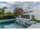 Backyard pool includes a water feature, fence, and landscaping at 15313 Lebeau Loop, Winter Garden, FL 34787