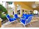 Comfortable outdoor seating area with cozy blue chairs ideal for relaxation and conversation at 2781 Almaton Loop # 203, Kissimmee, FL 34747