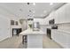 Kitchen with island, stainless appliances, and white cabinets at 4839 Jackstaff Way, Oviedo, FL 32765