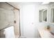 Modern bathroom featuring a glass shower and vanity at 726 Viking Ave, Tavares, FL 32778