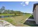 View of the serene backyard with canal and lush green lawn providing a peaceful outdoor retreat at 3218 Viceroy Ct, Poinciana, FL 34759