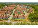Aerial view of community featuring colorful homes with private pools and access to a community pool and amenities at 8944 Sugar Palm Rd, Kissimmee, FL 34747