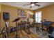 Versatile music room featuring wood floors and ample space for instruments and recording equipment at 11314 Ledgement Ln, Windermere, FL 34786