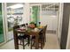 Covered patio with dining set, offering an ideal space for outdoor dining and entertaining with a view of the backyard at 2260 Rapollo Dr, Kissimmee, FL 34741