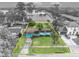 Aerial view of property highlighting the lot lines, landscaping, and surrounding neighborhood at 2565 Brookshire Ave, Winter Park, FL 32792