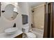 Updated bathroom with stylish fixtures, a vessel sink, and a tub-shower combo at 3428 Deer Oak Cir, Oviedo, FL 32766