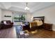 Spacious bedroom with a large window offering scenic views and a cozy sitting area at 3428 Deer Oak Cir, Oviedo, FL 32766