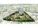 Aerial view of a secluded home nestled among a lush green canopy and bordered by serene lake and fountain feature at 835 Dyson Dr, Winter Springs, FL 32708