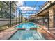 Inviting pool and hot tub with screened-in enclosure, offering privacy and enjoyment at 8892 Bengal Ct, Kissimmee, FL 34747