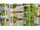 Aerial view showcasing rooftops and driveways, highlighting neighborhood layout and property spacing at 903 Sydney St, Davenport, FL 33837