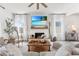 Cozy living room with fireplace, wood floors, and large windows offering ample natural light at 903 Sydney St, Davenport, FL 33837