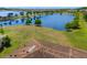 Scenic aerial view of a serene lake, showcasing the tranquil environment and surrounding green space at 1969 Portofino Meadows Blvd, Orlando, FL 32824