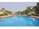 Spacious community pool surrounded by lush landscaping and lounge chairs at 4732 Coral Castle Dr, Kissimmee, FL 34746