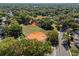 Aerial shot featuring baseball fields surrounded by lush greenery, showcasing recreational area amenities at 128 Waverly Pl # 128, Orlando, FL 32806