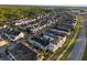 An aerial view of a meticulously planned neighborhood showcasing neat rows of homes and lush greenery, giving a sense of community at 1457 Resolute St, Celebration, FL 34747