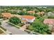Beautiful aerial view of the home and neighborhood with mature trees, green lawns, and Spanish tile roofs at 2107 Rickover Pl, Winter Garden, FL 34787