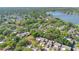 Scenic aerial view showcasing the community's lush greenery and proximity to a lake at 218 Nettlewood Ln, Fern Park, FL 32730