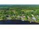 Panoramic aerial view of waterfront properties with docks, surrounded by lush trees and serene water at 3655 E Osceola Rd, Geneva, FL 32732