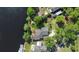 High-angle view of a waterfront home with boat dock, surrounded by lush green landscaping and serene river views at 3655 E Osceola Rd, Geneva, FL 32732