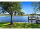 Well manicured lawn leading to river view and wooden dock at 3655 E Osceola Rd, Geneva, FL 32732
