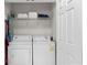 Convenient laundry room with washer, dryer, and shelving at 4114 Breakview Dr # 11002, Orlando, FL 32819