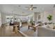Bright open concept living area connecting the kitchen, dining area, and living room at 417 Barclay Ave, Altamonte Springs, FL 32701