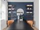 Well-appointed home office with a stylish desk, shelves, and modern decor against a blue wall at 5517 Flame Vine Way, St Cloud, FL 34771
