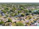 Overhead view showcasing property in lush community with mature trees and a nearby lake at 8143 Britt Dr, Orlando, FL 32822