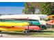 Canoe rack with colorful kayaks, providing convenient watercraft storage for residents at 487 Oak Haven Dr # 487, Altamonte Springs, FL 32701