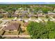 Birds-eye view showcasing a neighborhood with lush greenery and well-maintained homes at 10820 Wyandotte Dr, Clermont, FL 34711