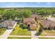 A sprawling single-Gathering home is showcased in this aerial shot with lush landscaping at 10820 Wyandotte Dr, Clermont, FL 34711