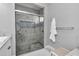 Modern glass shower featuring elegant tile work and custom shower fixture at 1819 Sw 29Th St, Ocala, FL 34471