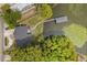 Overhead view of home, deck, backyard, and dock at 201 Cedarwood Dr, Maitland, FL 32751