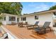 Spacious wooden deck featuring outdoor furniture, lounge chairs and direct access to the backyard at 201 Cedarwood Dr, Maitland, FL 32751