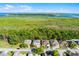 Aerial view of the home with scenic water view beyond the lush landscape at 2081 The Oaks Blvd, Kissimmee, FL 34746