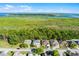Aerial view of the home with scenic water view beyond the lush landscape at 2081 The Oaks Blvd, Kissimmee, FL 34746