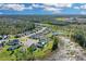 Beautiful aerial view of a neighborhood featuring well-maintained homes, pond, and lush green landscaping on a sunny day at 216 Miles Ct, Davenport, FL 33837