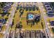 Overhead view of a neighborhood park with a pool, playground and covered picnic area surrounded by homes at 2289 Aloe Aly, Apopka, FL 32703