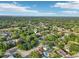 Aerial shot of the property surrounded by mature trees in a quiet neighborhood at 859 Windcrest Pl, Winter Springs, FL 32708