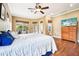 Spacious bedroom with wood floors, large windows, and TV on dresser, offering a relaxing retreat at 859 Windcrest Pl, Winter Springs, FL 32708
