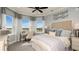 Serene bedroom with large windows, waterfront views, and stylish decor accents at 4716 Coral Harbour Rd, Kissimmee, FL 34758